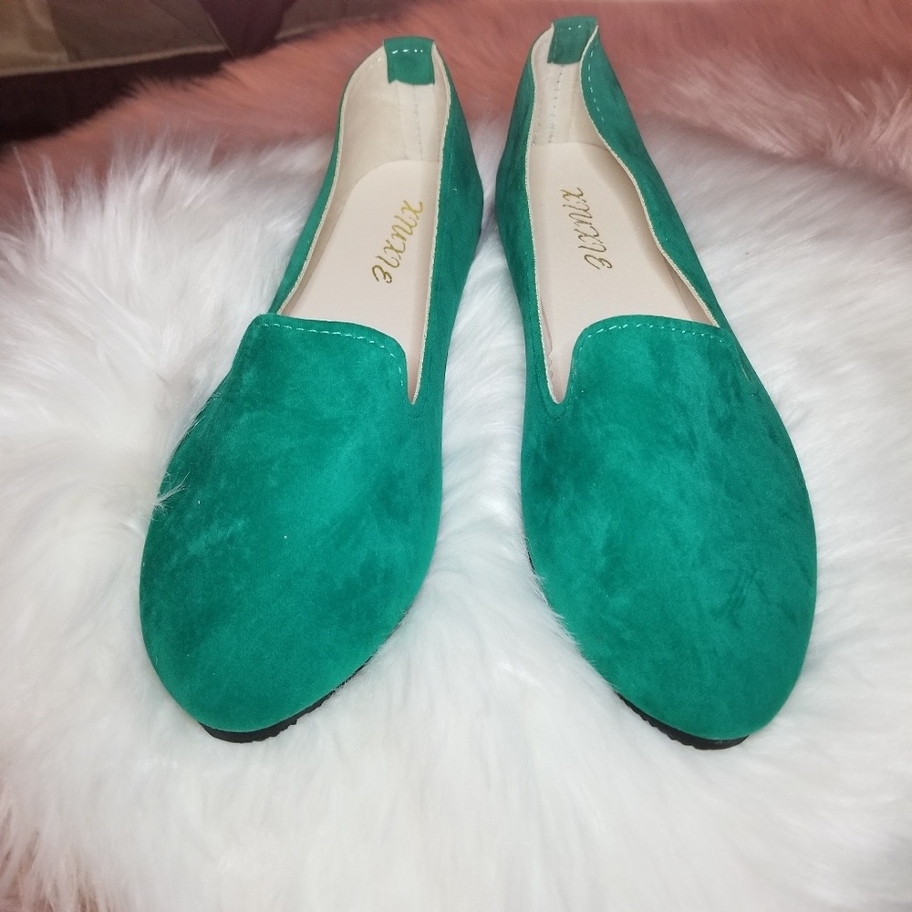Green loafers